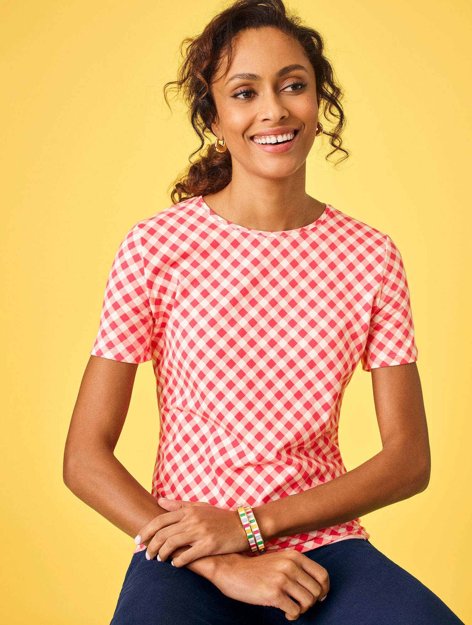 Classic Crewneck Tee - Gingham