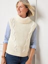 Convertible Cowl-Neck Cable Knit Vest