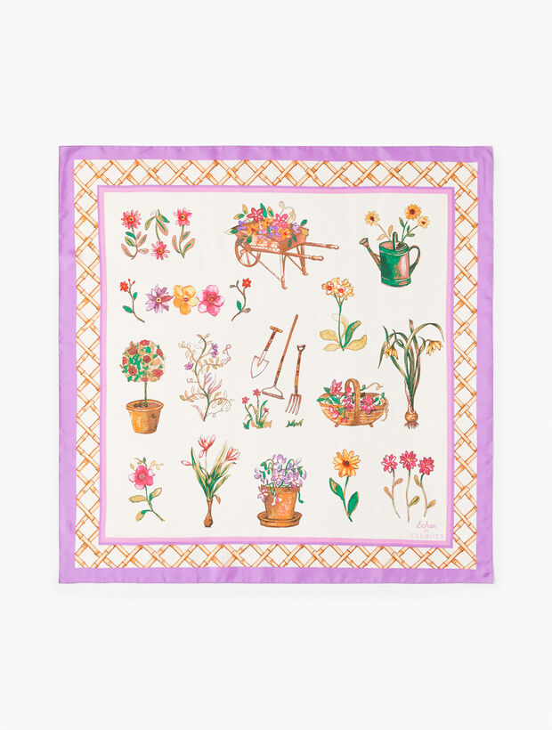 Echo Floral Garden Silk Square Scarf