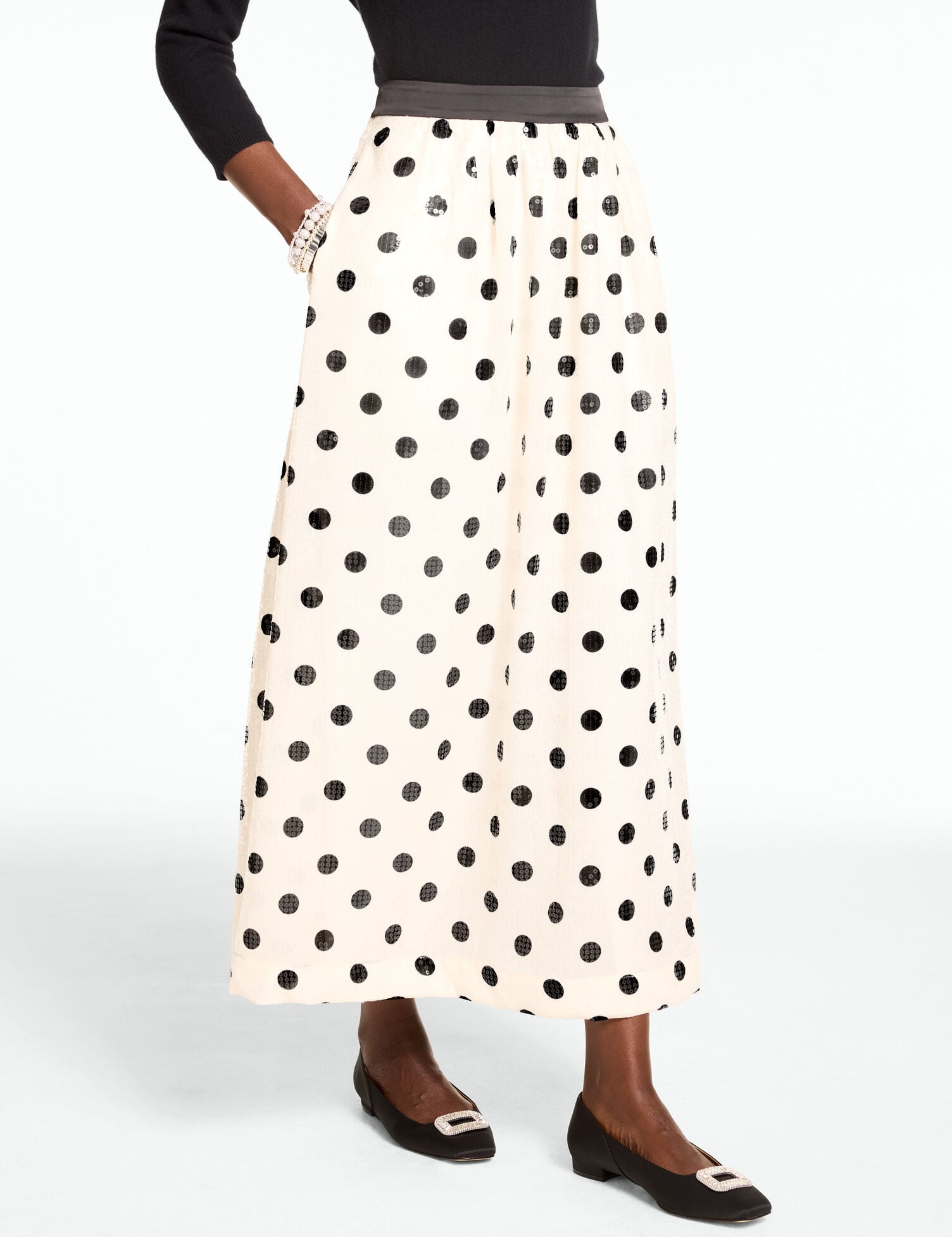 RSVP Sequin Maxi Skirt - Elevated Dot