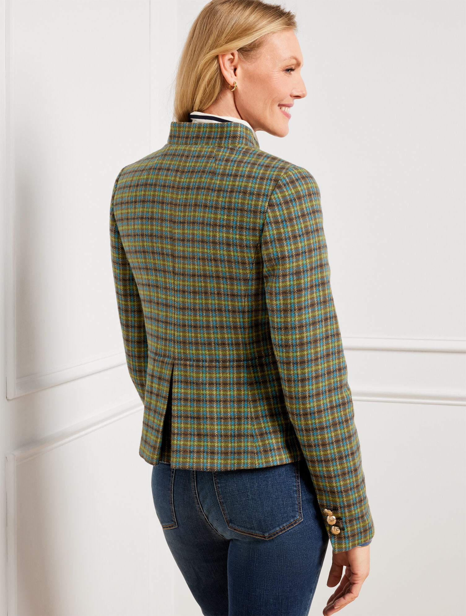Shetland Officer Jacket - Apple Plaid | Talbots