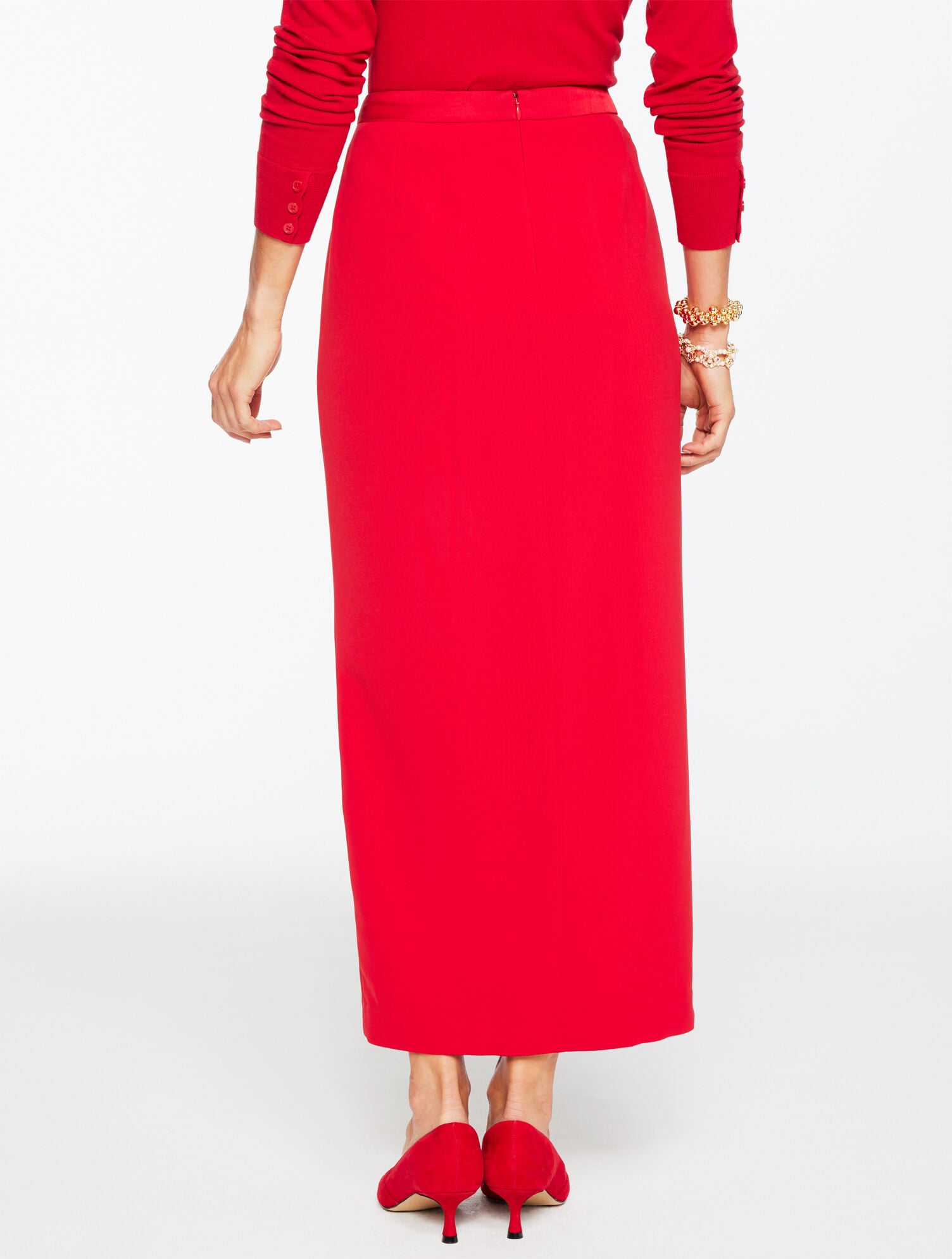 Polished Crepe Tuxedo Maxi Skirt