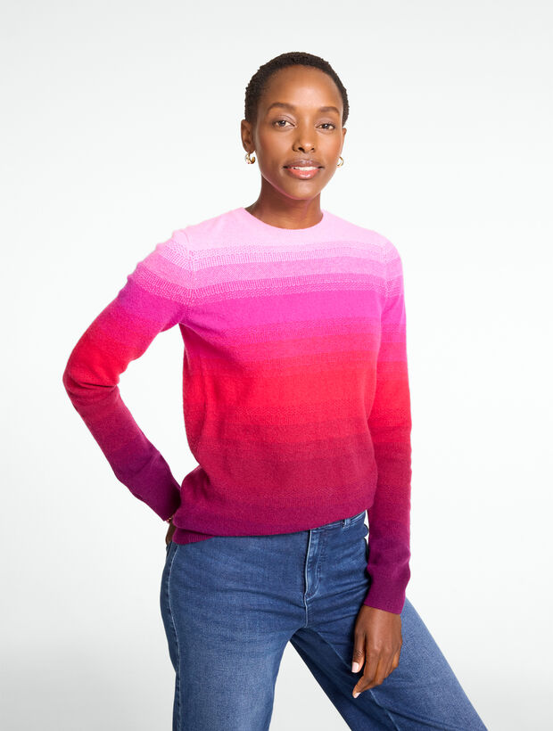 Cashmere Crewneck Sweater - Ombr&eacute; Stripe