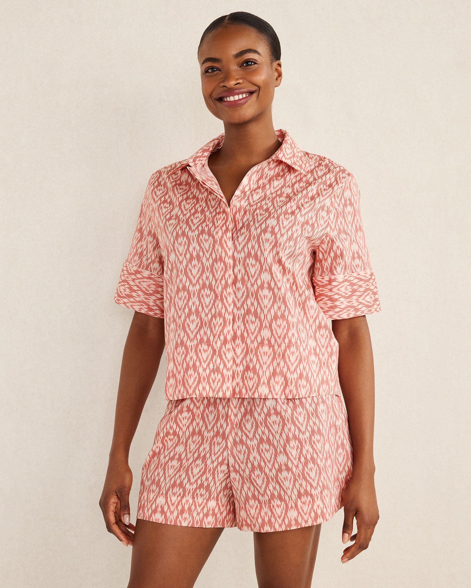 Organic Cotton Poplin Ikat Sleep Set