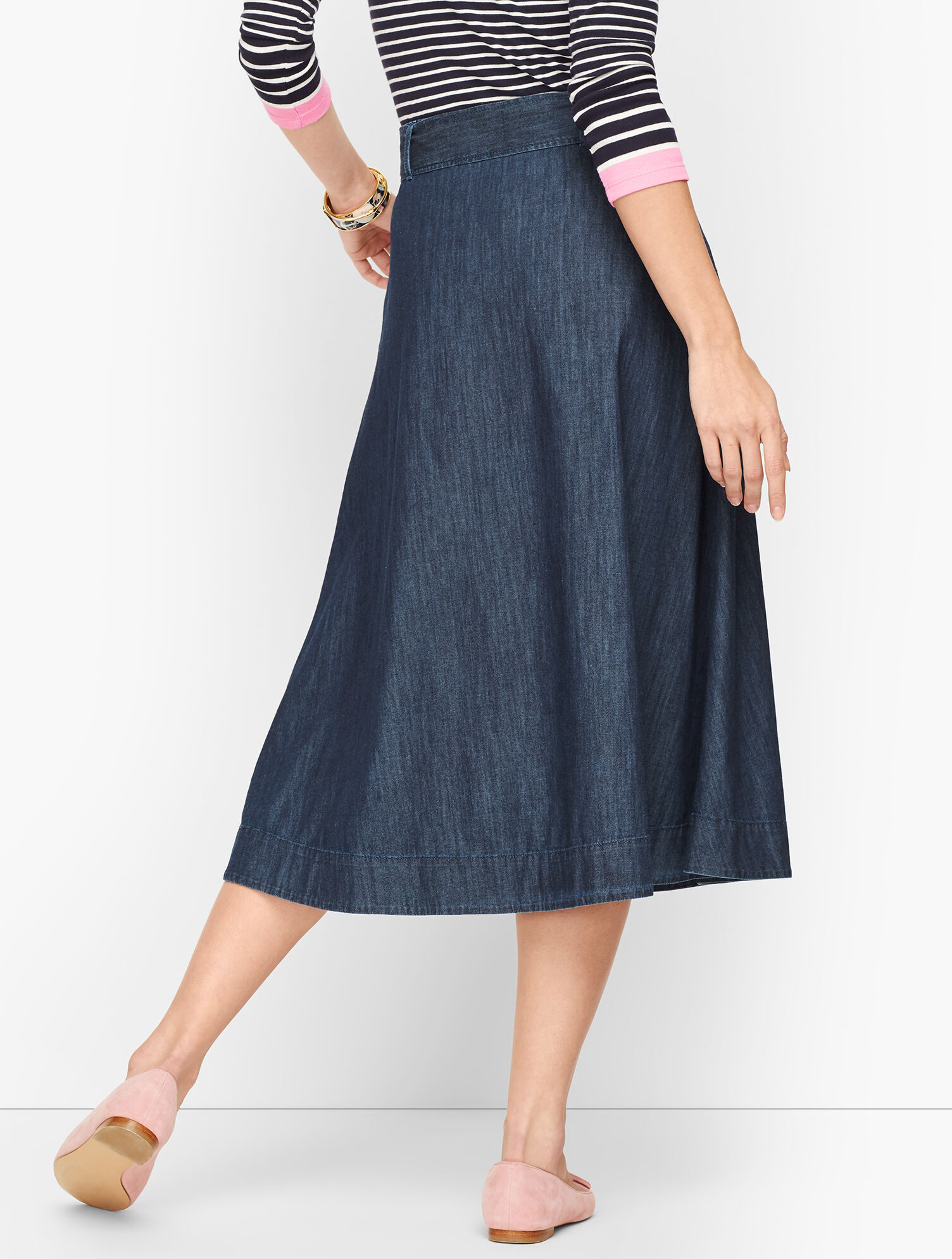 Denim Tie Front Skirt