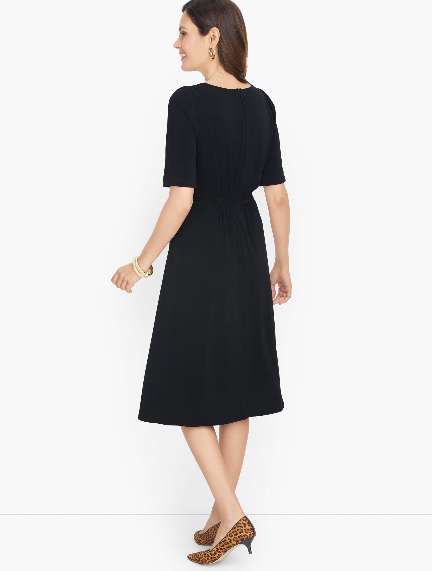 Jersey Polished Crepe Fit & Flare Dress | Talbots