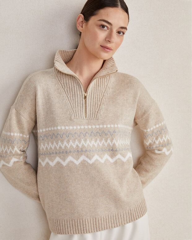 Fair Isle Half-Zip Sweater