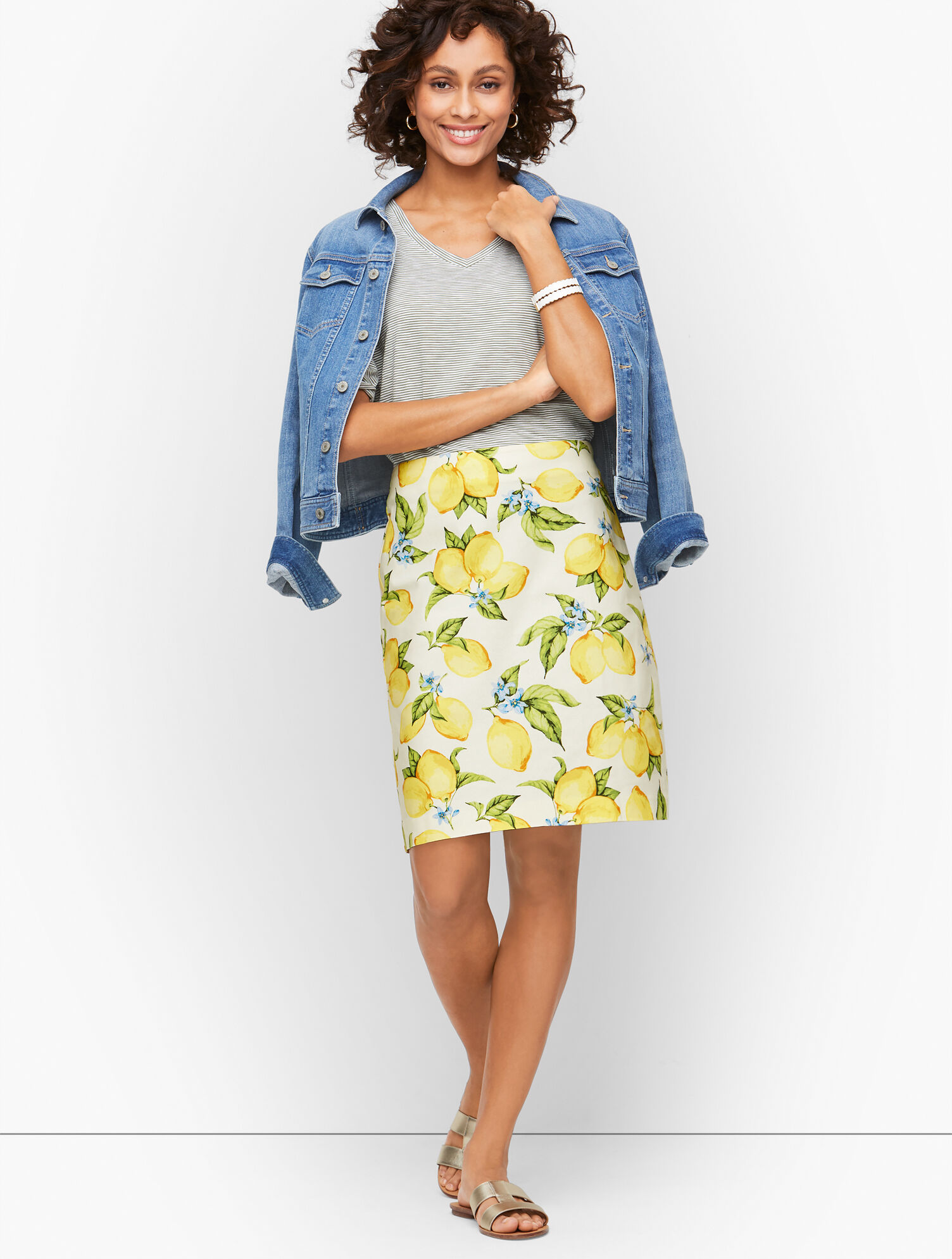 Canvas A-Line Skirt - Lemon Blossom