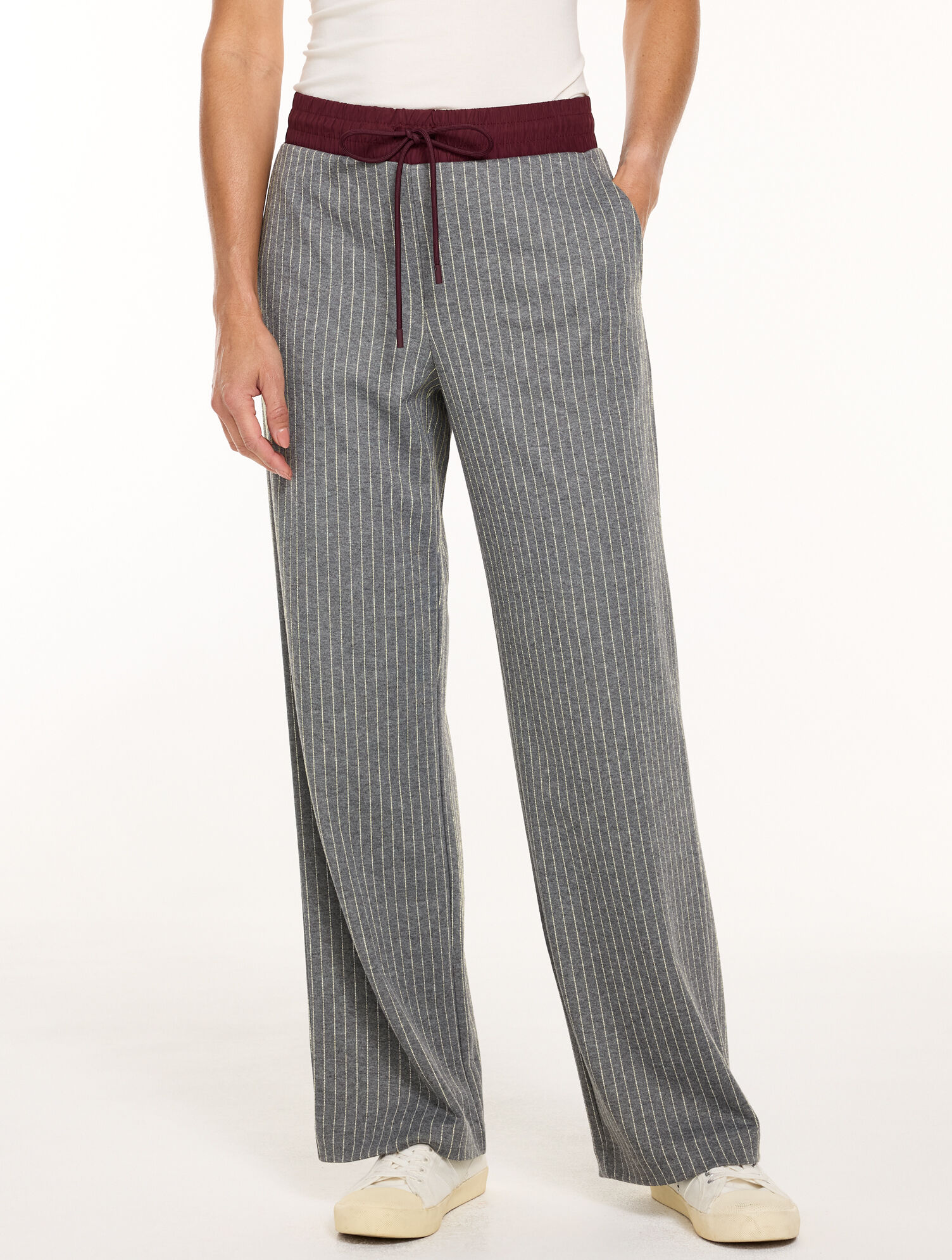 Ponte Straight Leg Pants - Pinstripe