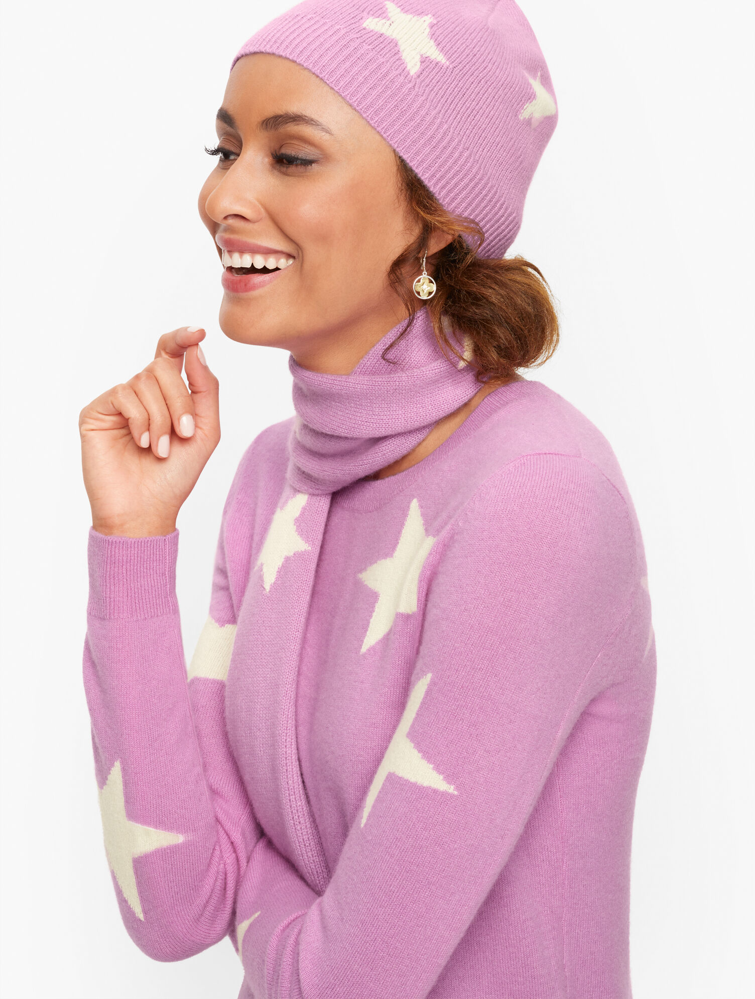 Cashmere Crewneck Sweater - Stars