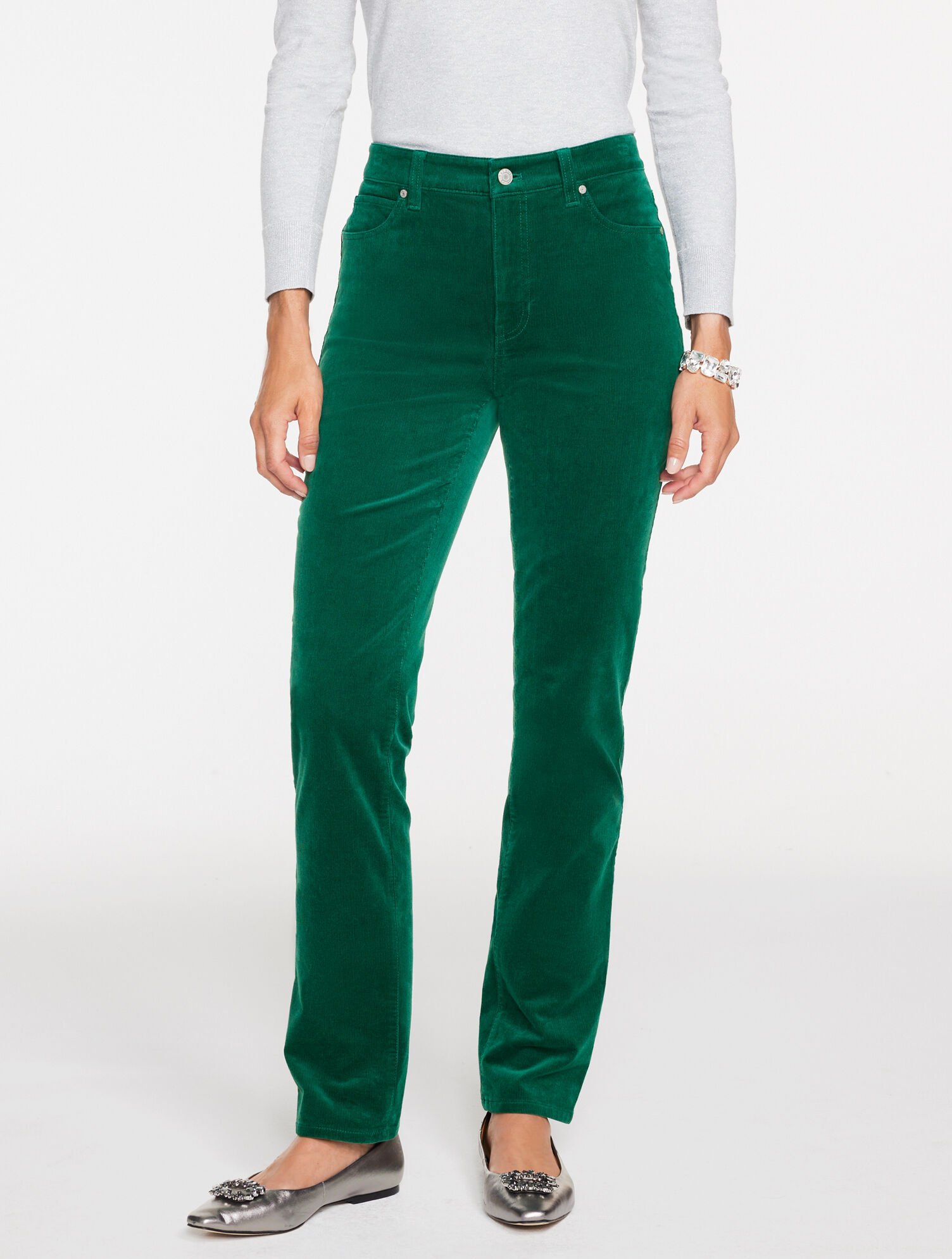 Straight Leg Stretch Corduroy Pants