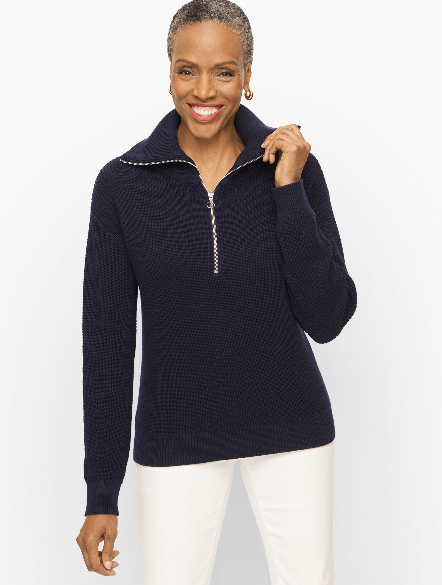 Pima Half Zip Pullover | Talbots
