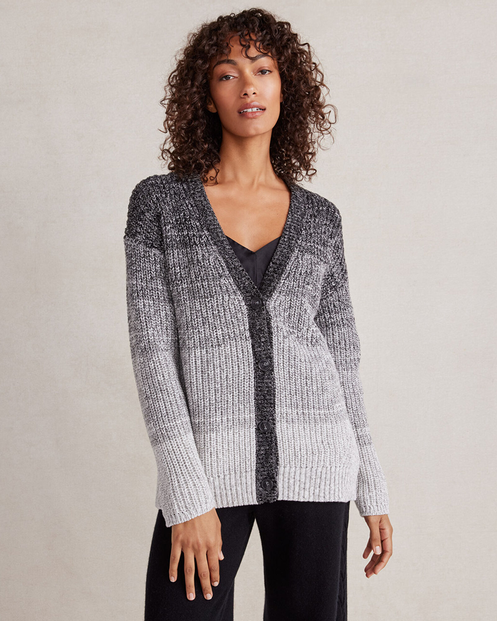 Organic Cotton Ombr&eacute; Shaker Stitch Cardigan