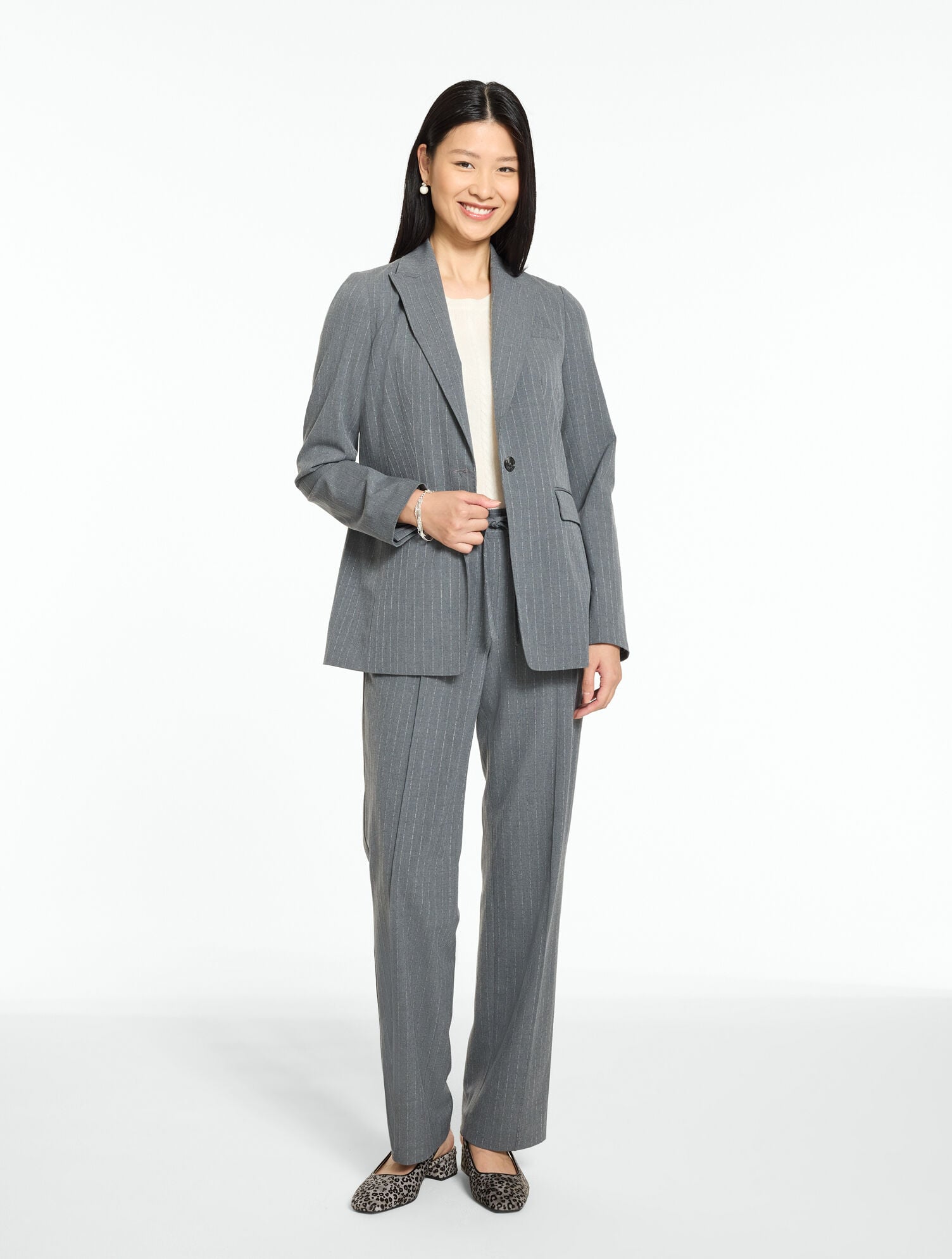 Pickstitch Pinstripe Blazer - thumbnail 6