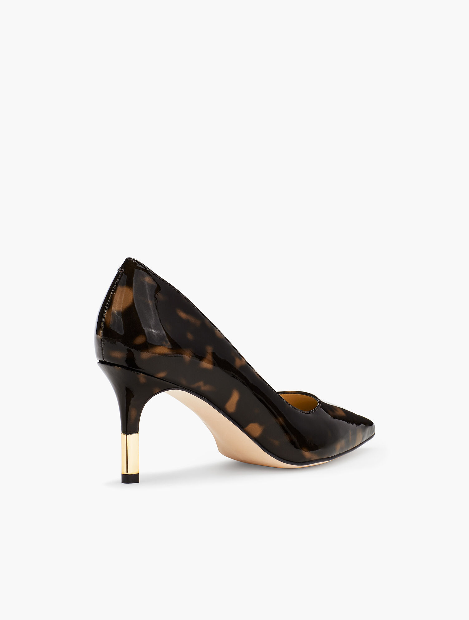 Erica Gold-Tipped Heel Pumps Tortoise | Talbots, image size:1504x1989