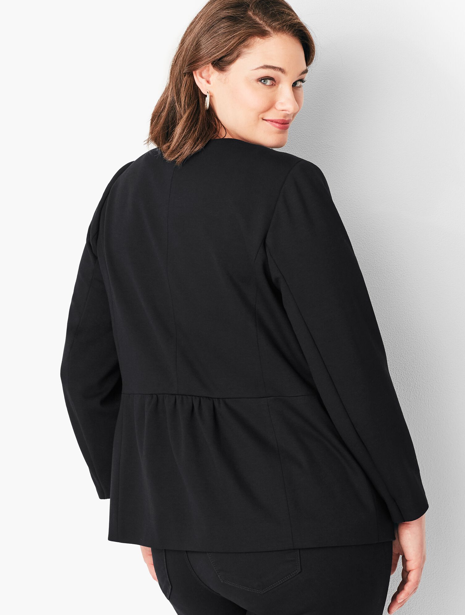 Plus Size Ponte Peplum Jacket