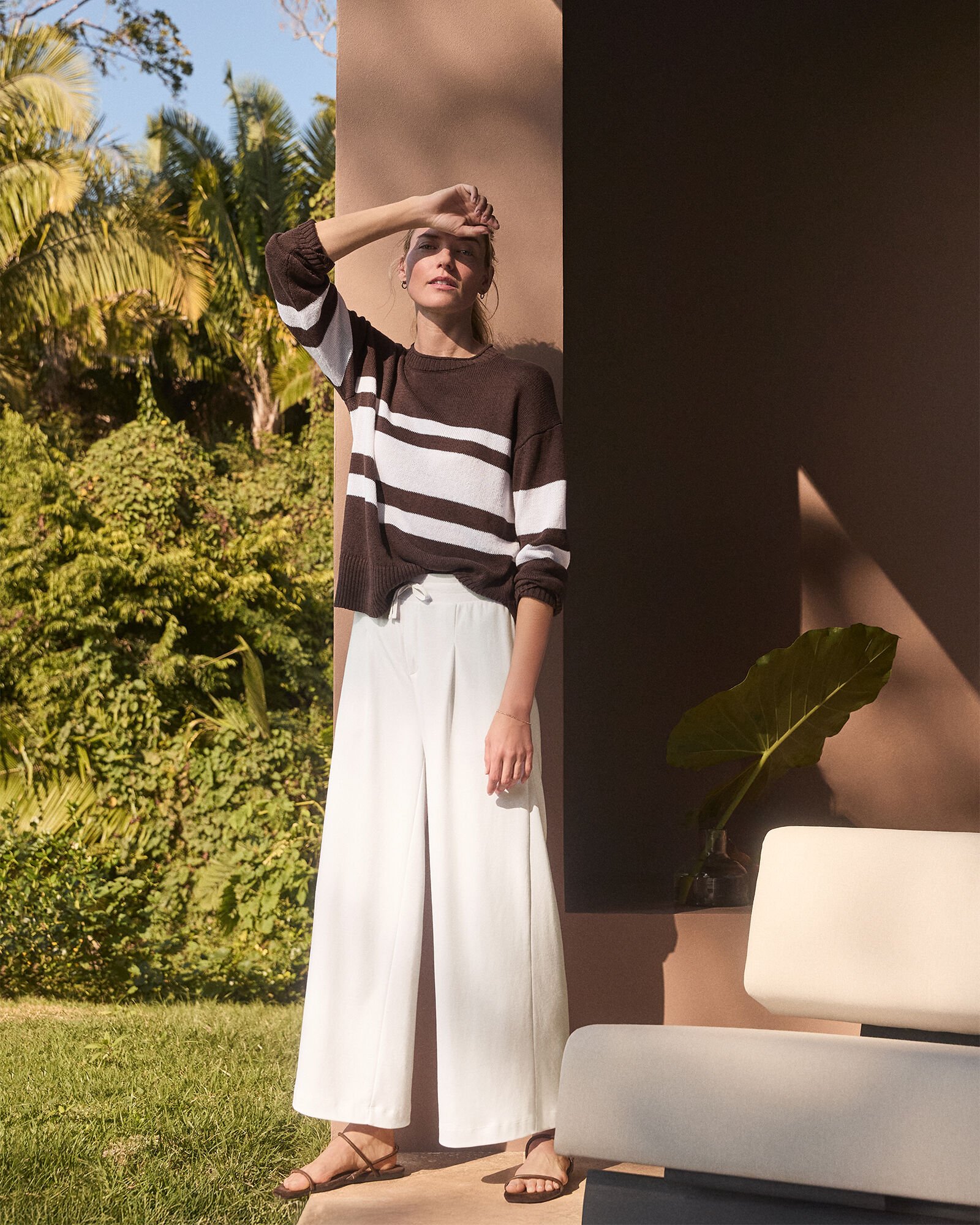 Organic Cotton Interlock Pleated Pants