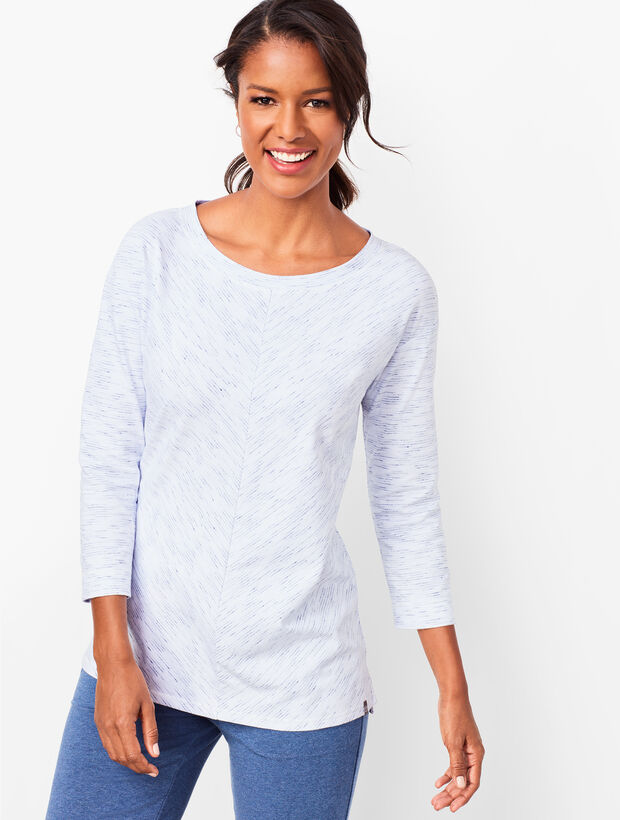 Space-Dyed Three-Quarter-Sleeve Top