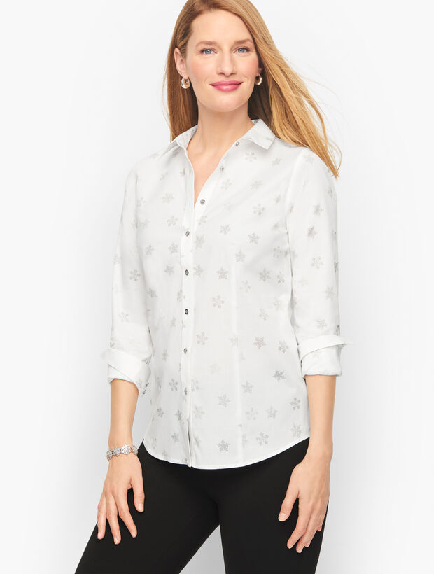 Perfect Shirt - Silver Snowflakes