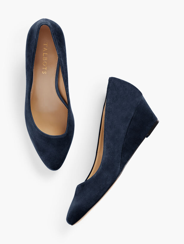 Laney Asymmetrical Wedges - Suede