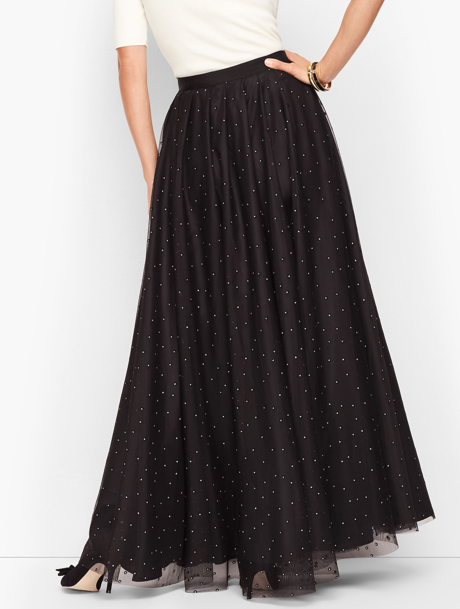 Dot Mesh Ballgown Skirt