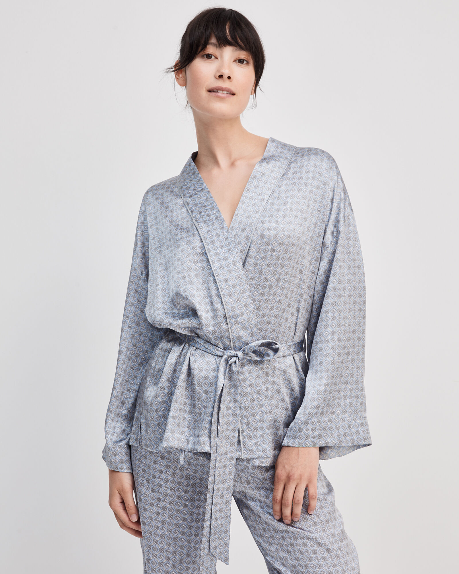 Washable Silk Foulard Wrap Sleep Top | Haven Well Within