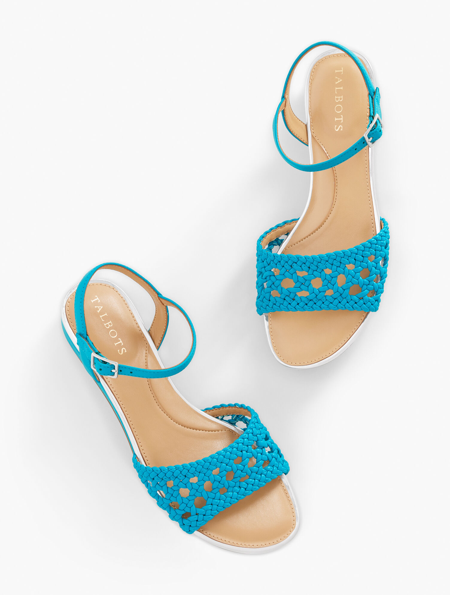 Flat Sandals Talbots White Sandals Cece Braid Metallic Thong