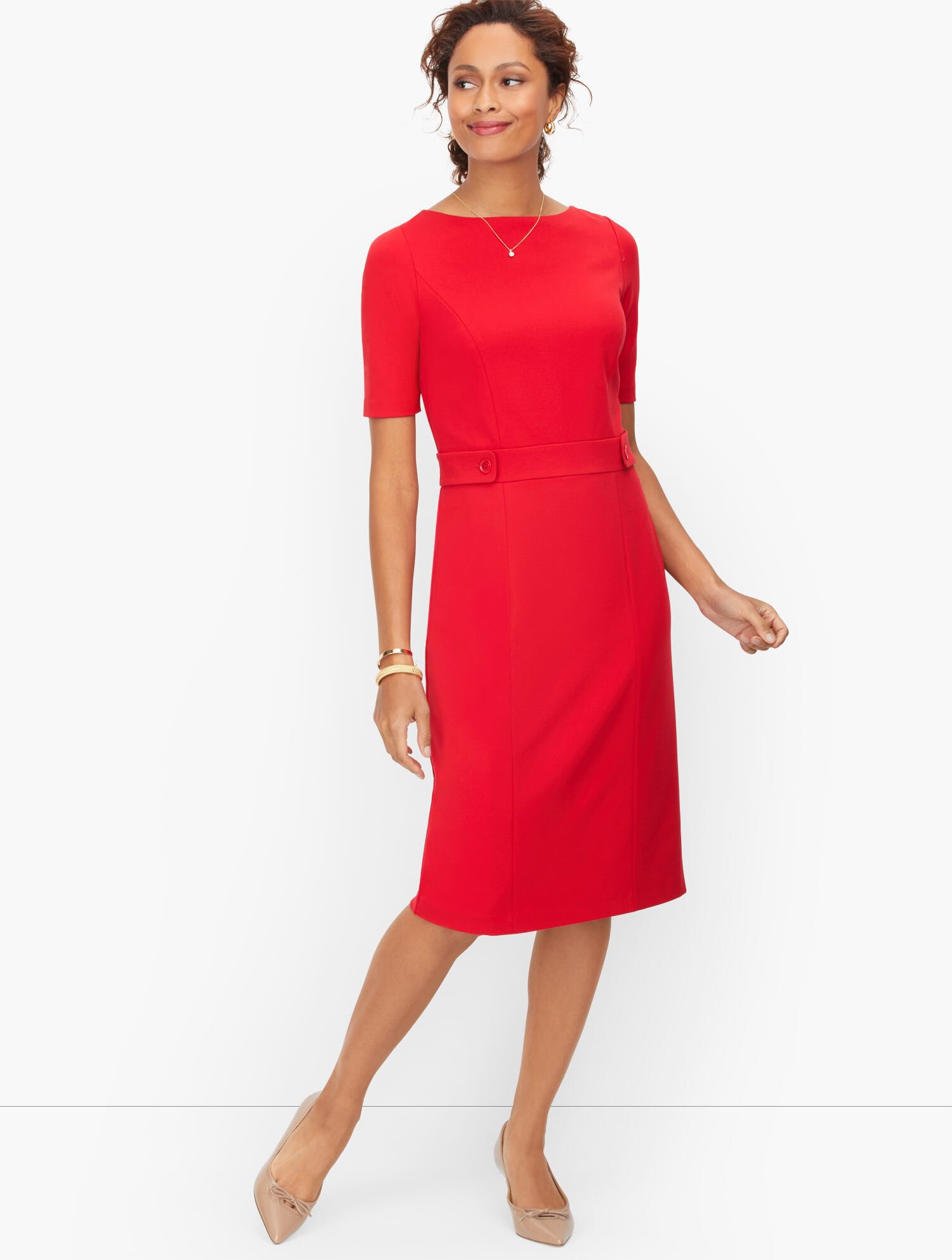 Italian Luxe Knit  Bateau Neck Sheath Dress