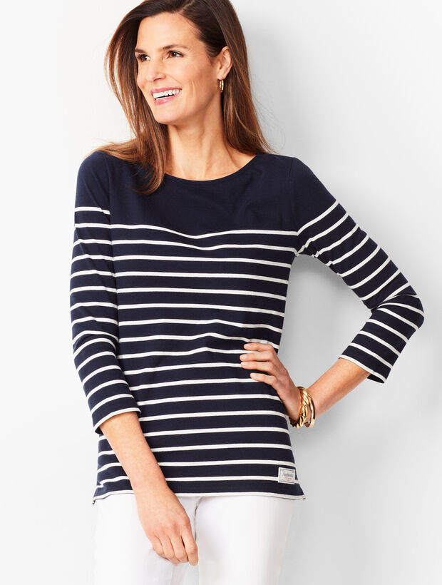 Authentic Talbots Tee - Breton Stripe | Talbots