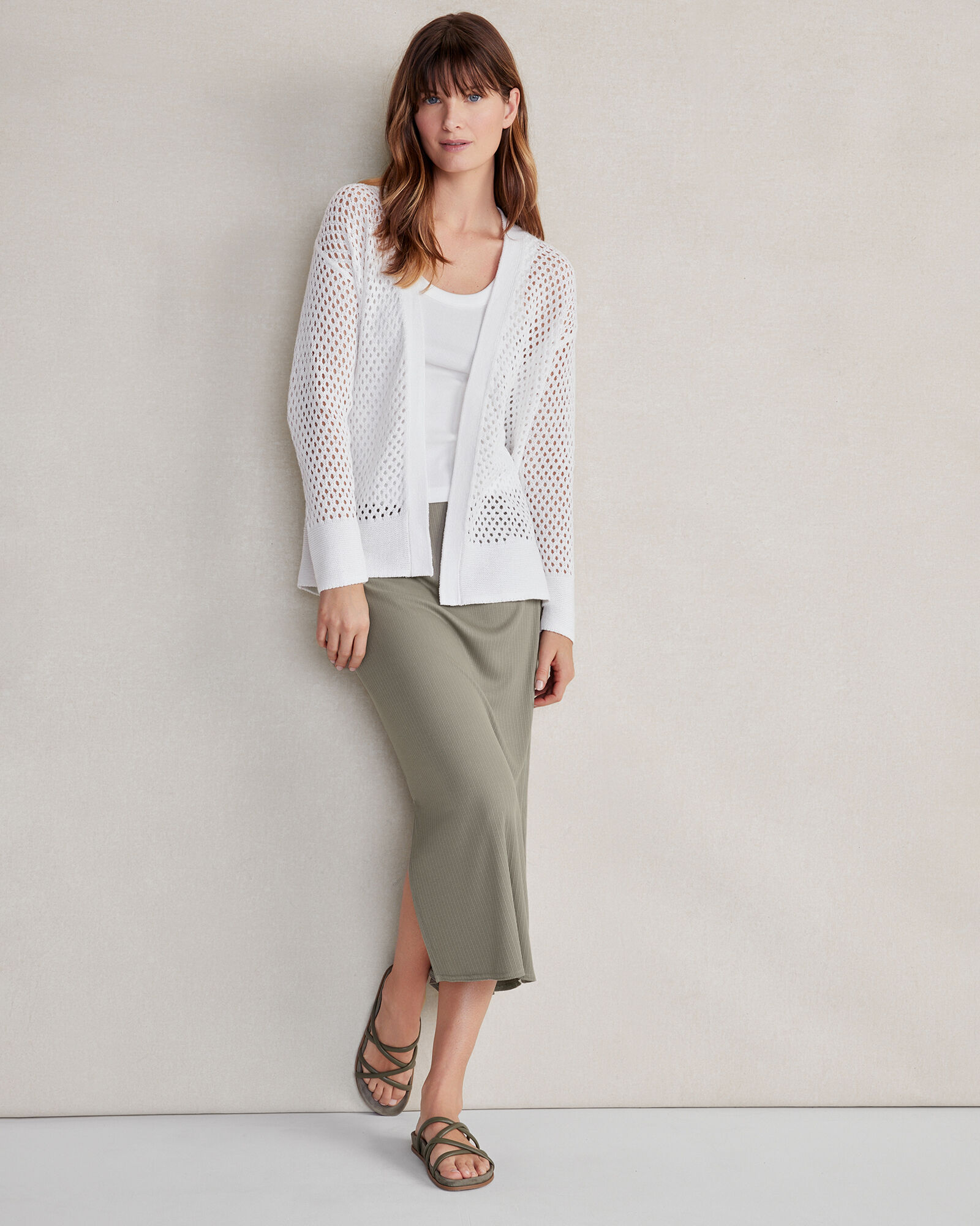Organic Cotton Linen Open Stitch Cardigan | Haven Well Within
