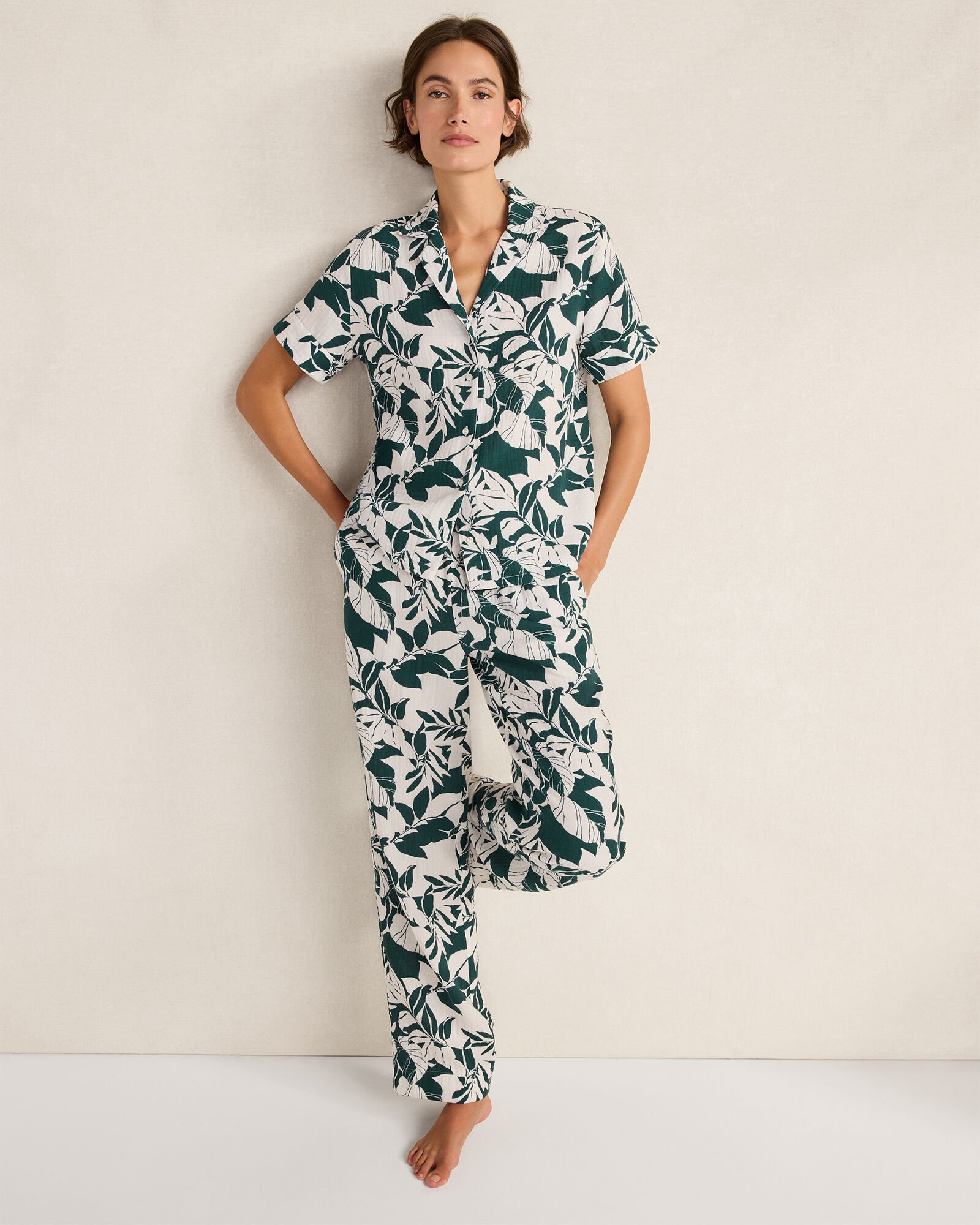 Organic Cotton Gauze Tropical Pajama Pants