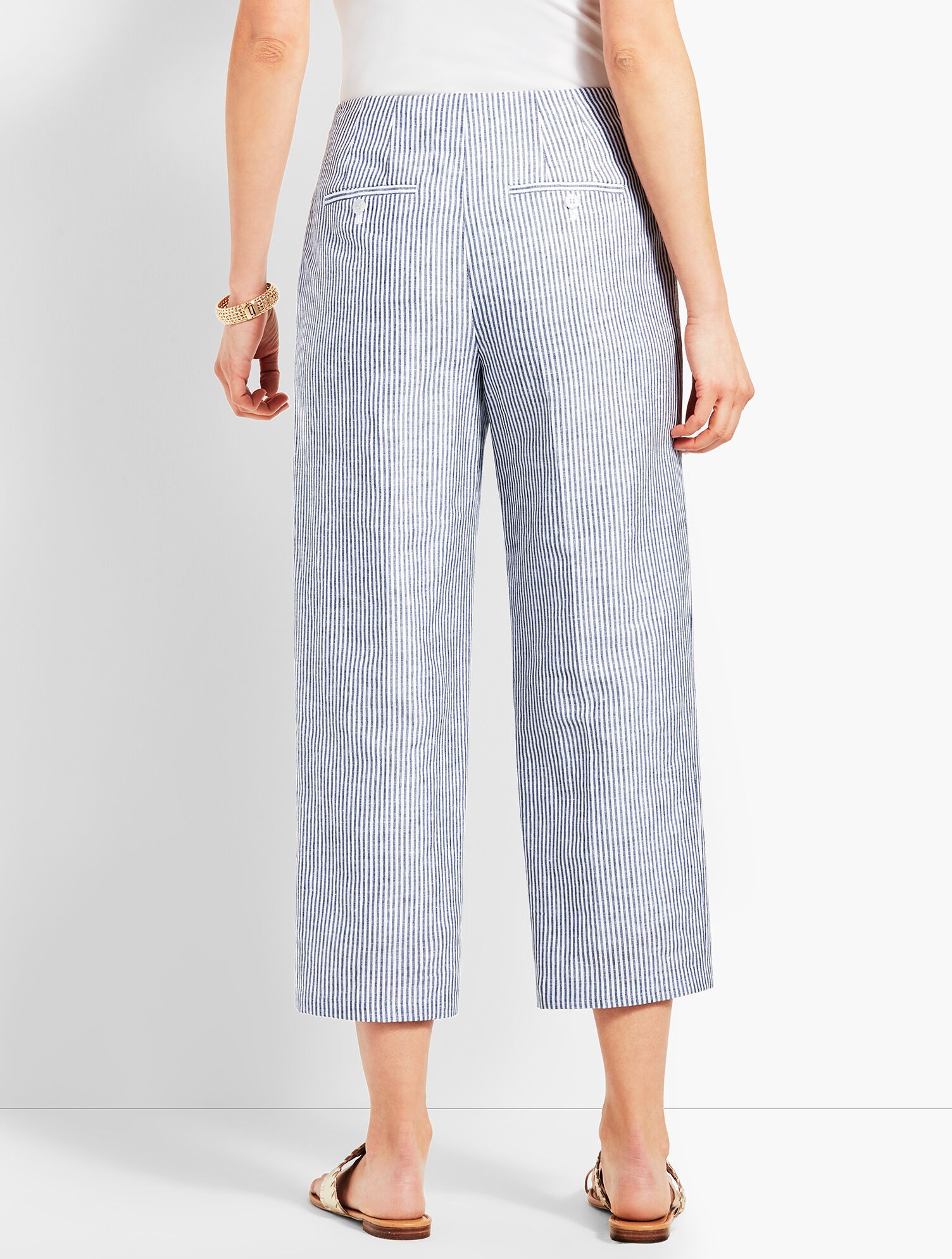 Talbots Chelsea Straight-Leg Crop Pant - Stripe
