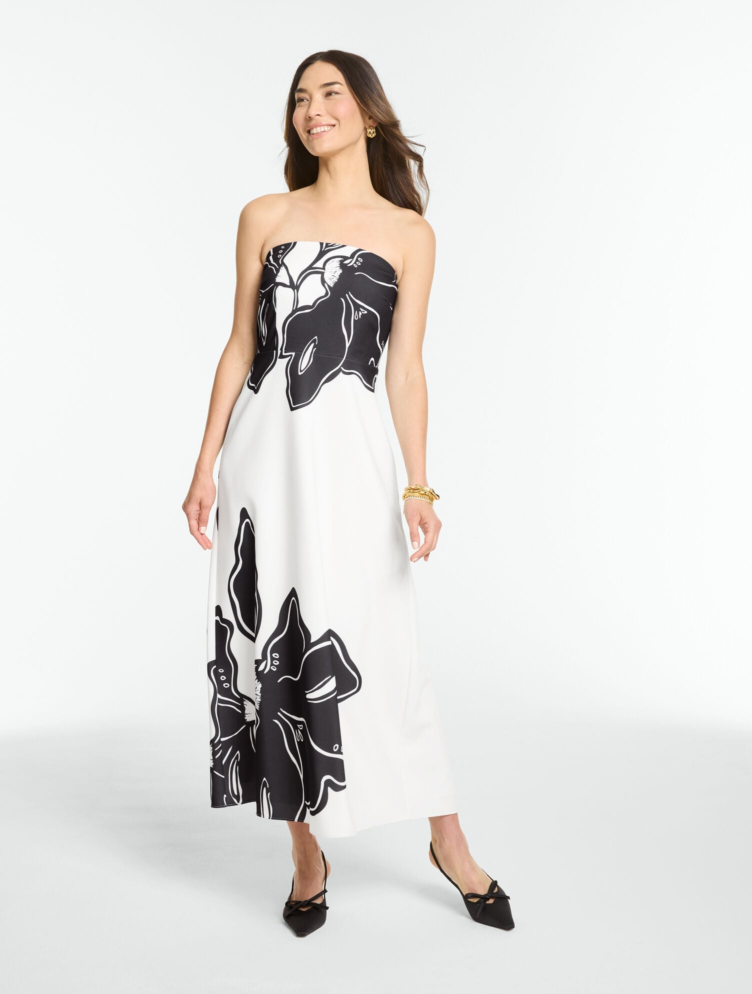 RSVP Strapless Maxi Dress - Placed Print
