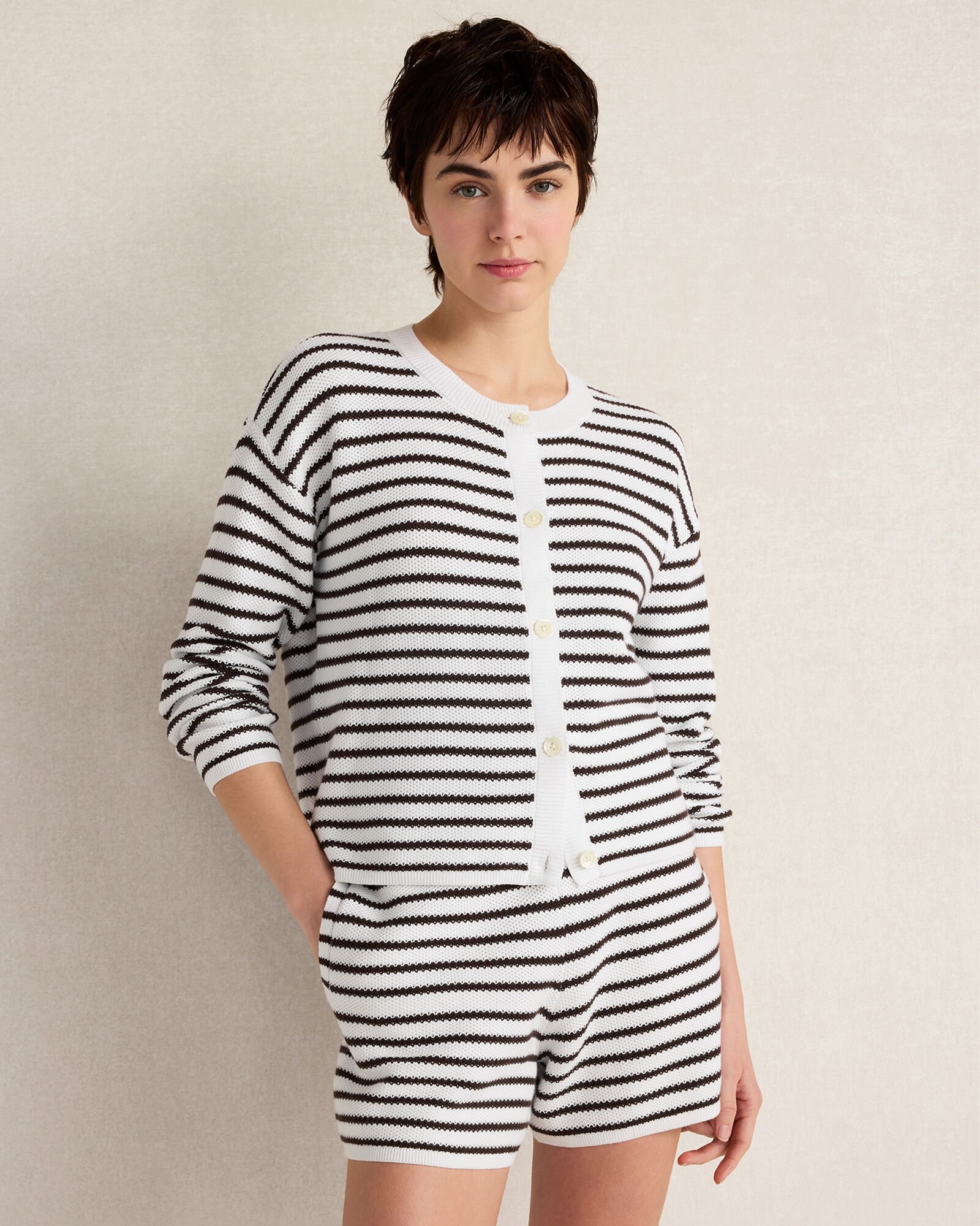 Cotton Stripe Cardigan