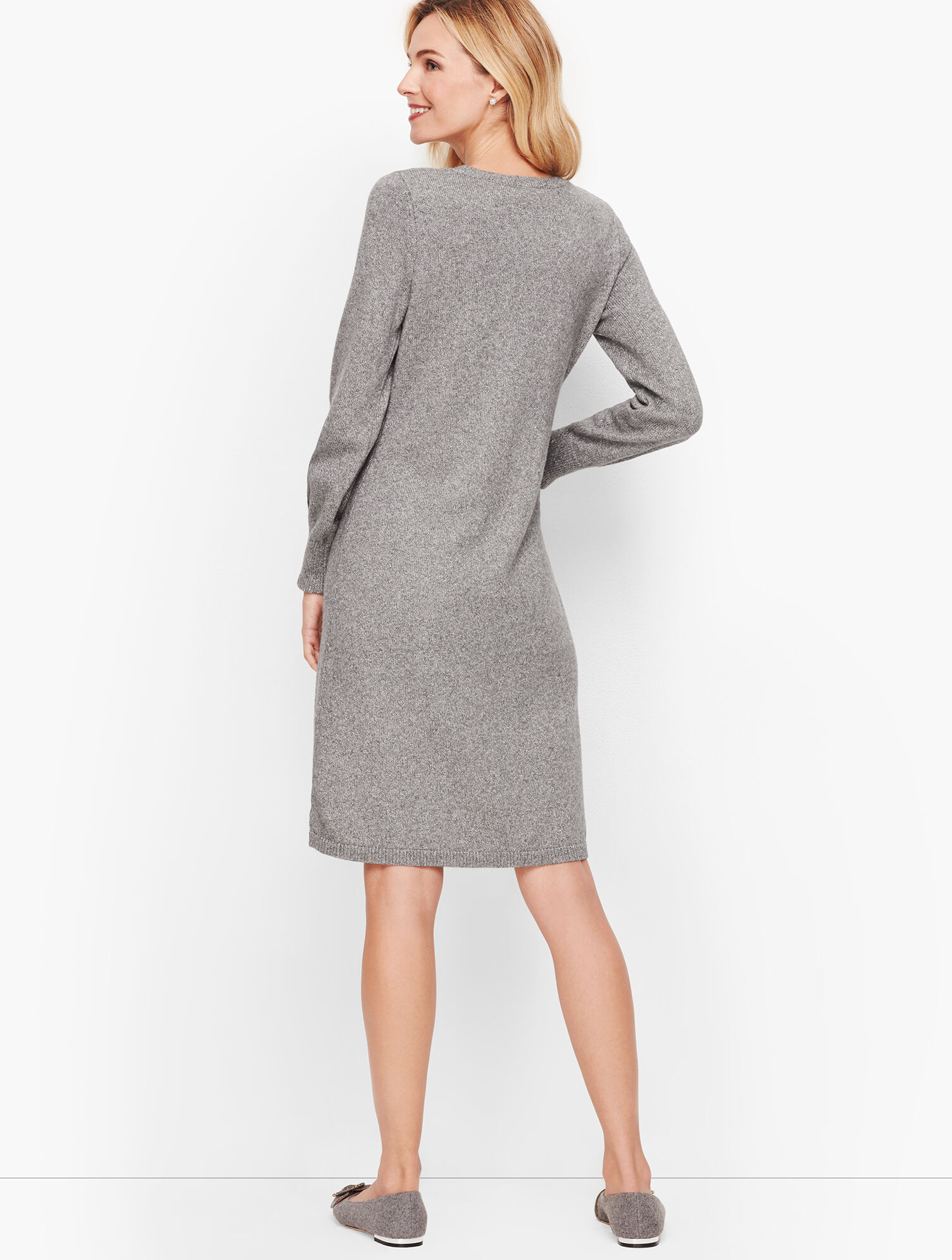Poet Sleeve Shimmer Sweater Dress | Talbots