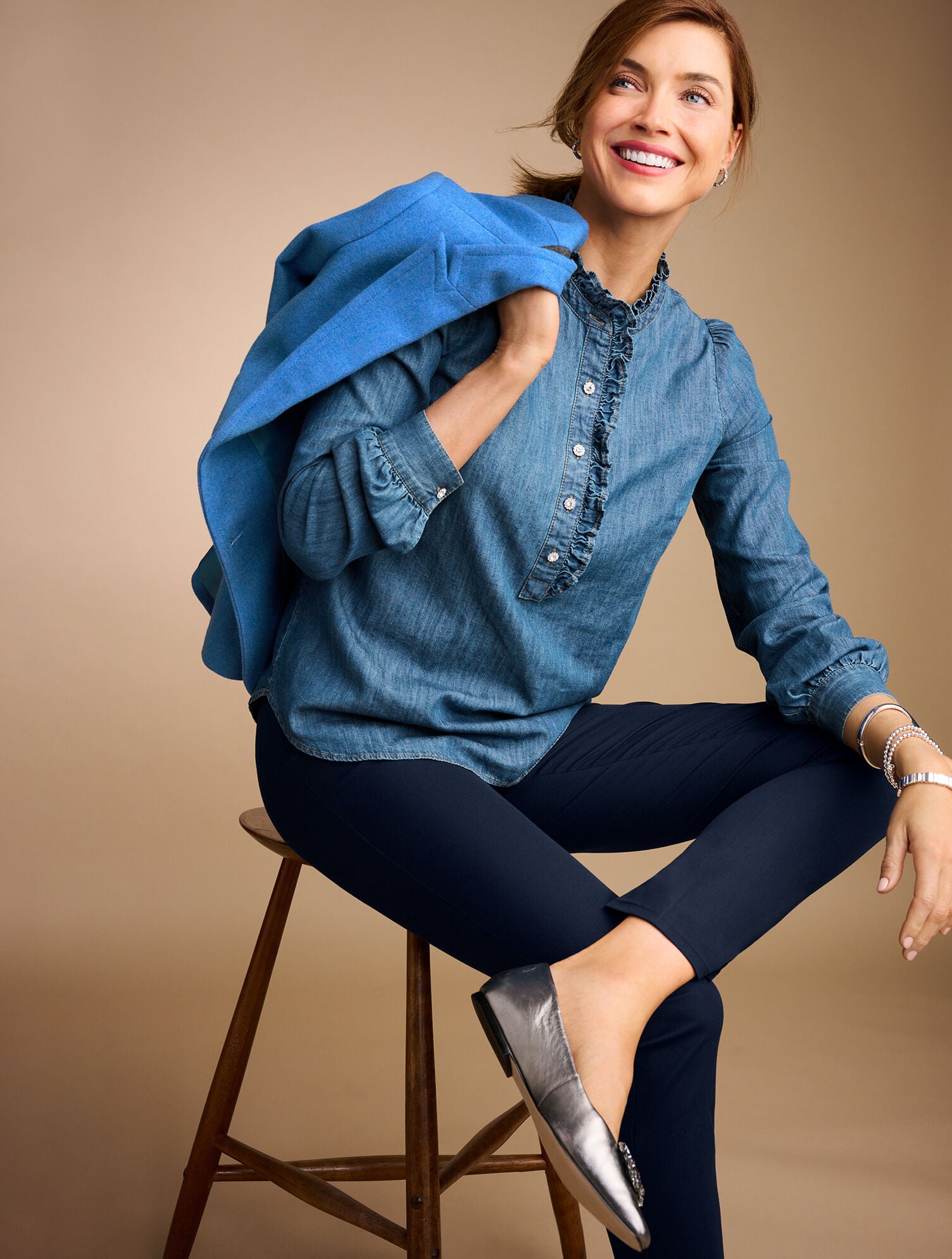 Talbots Chatham Cotton Bi-Stretch Slim Ankle Pants - Solid | Talbots