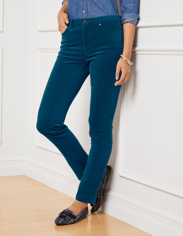 Stretch Corduroy Straight Leg Pants