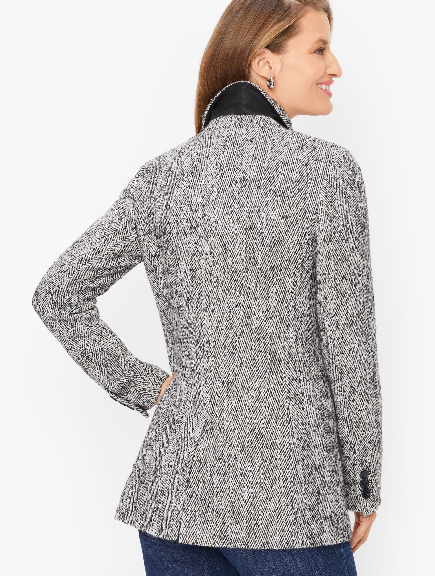 Double Breasted Herringbone Blazer