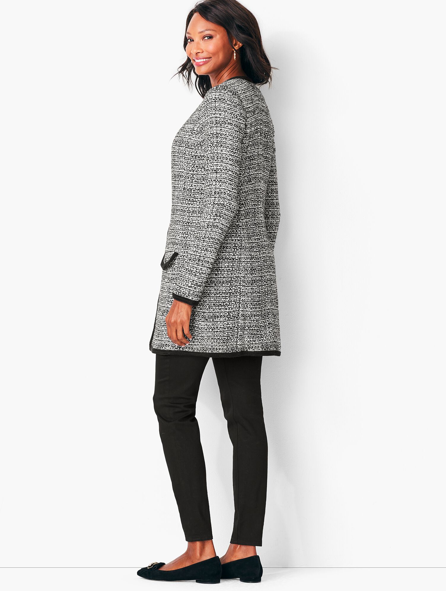 Textured Tweed Sweater Jacket