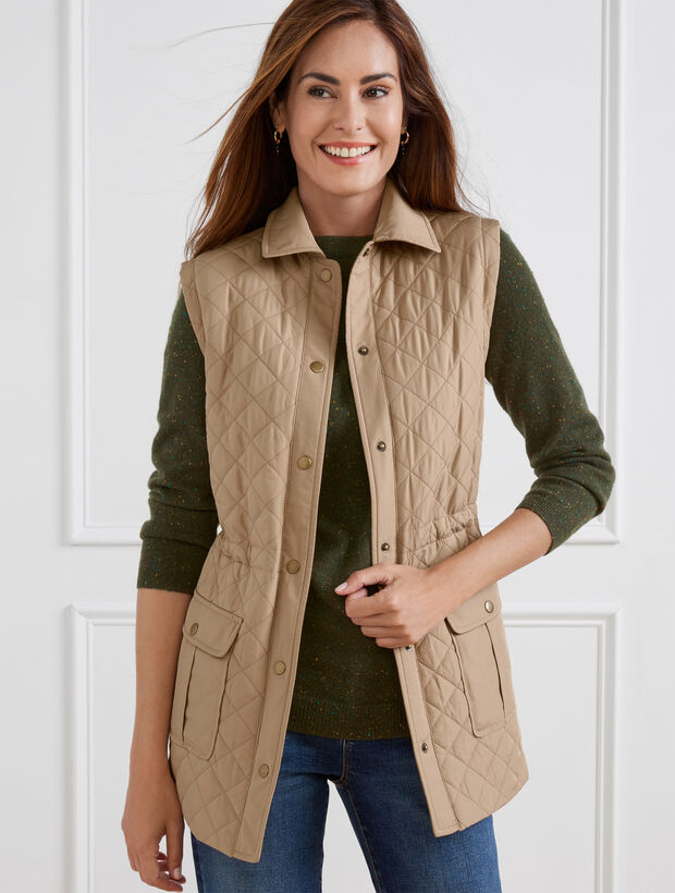Quilted Long Vest | Talbots