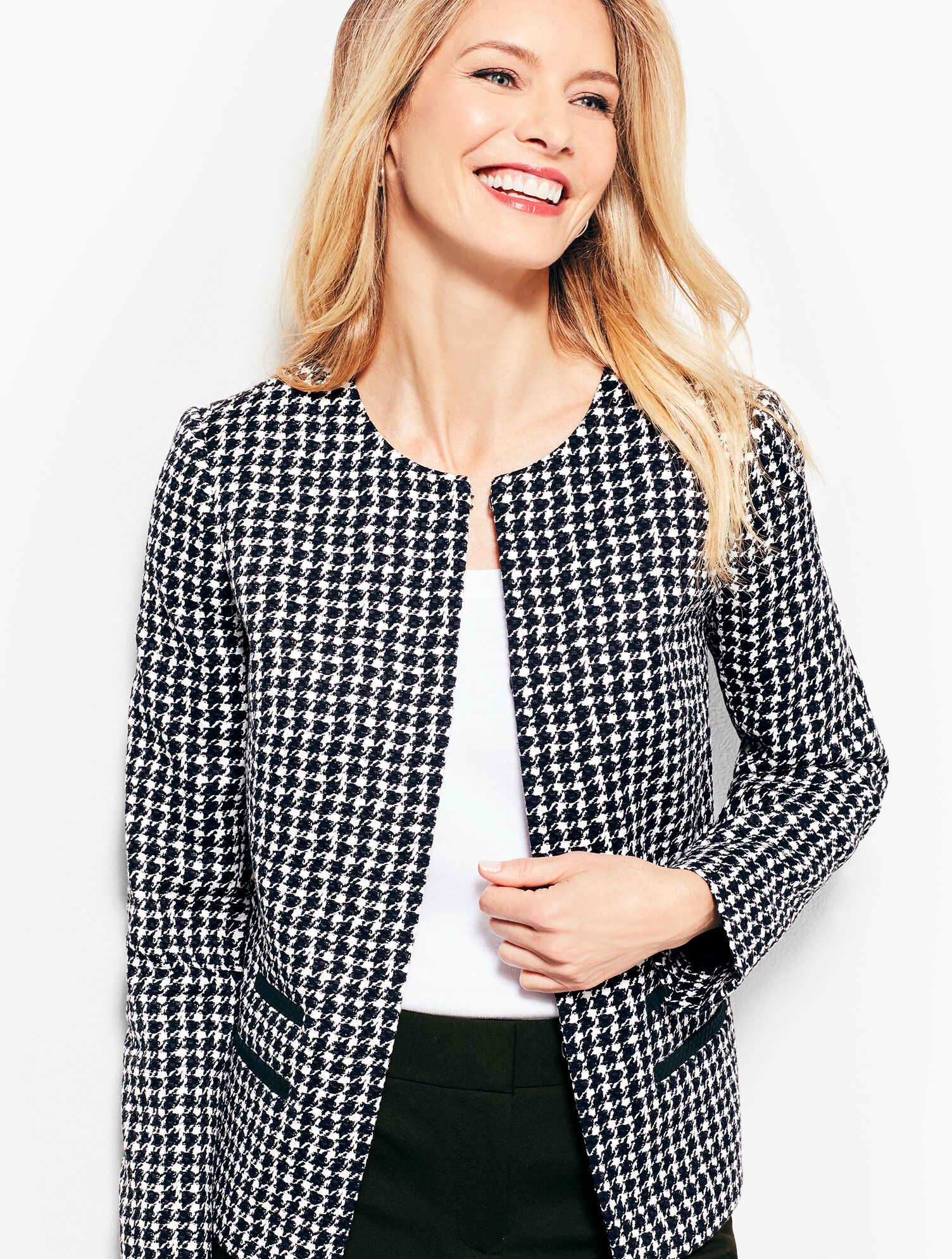 Textured Houndstooth Jacket