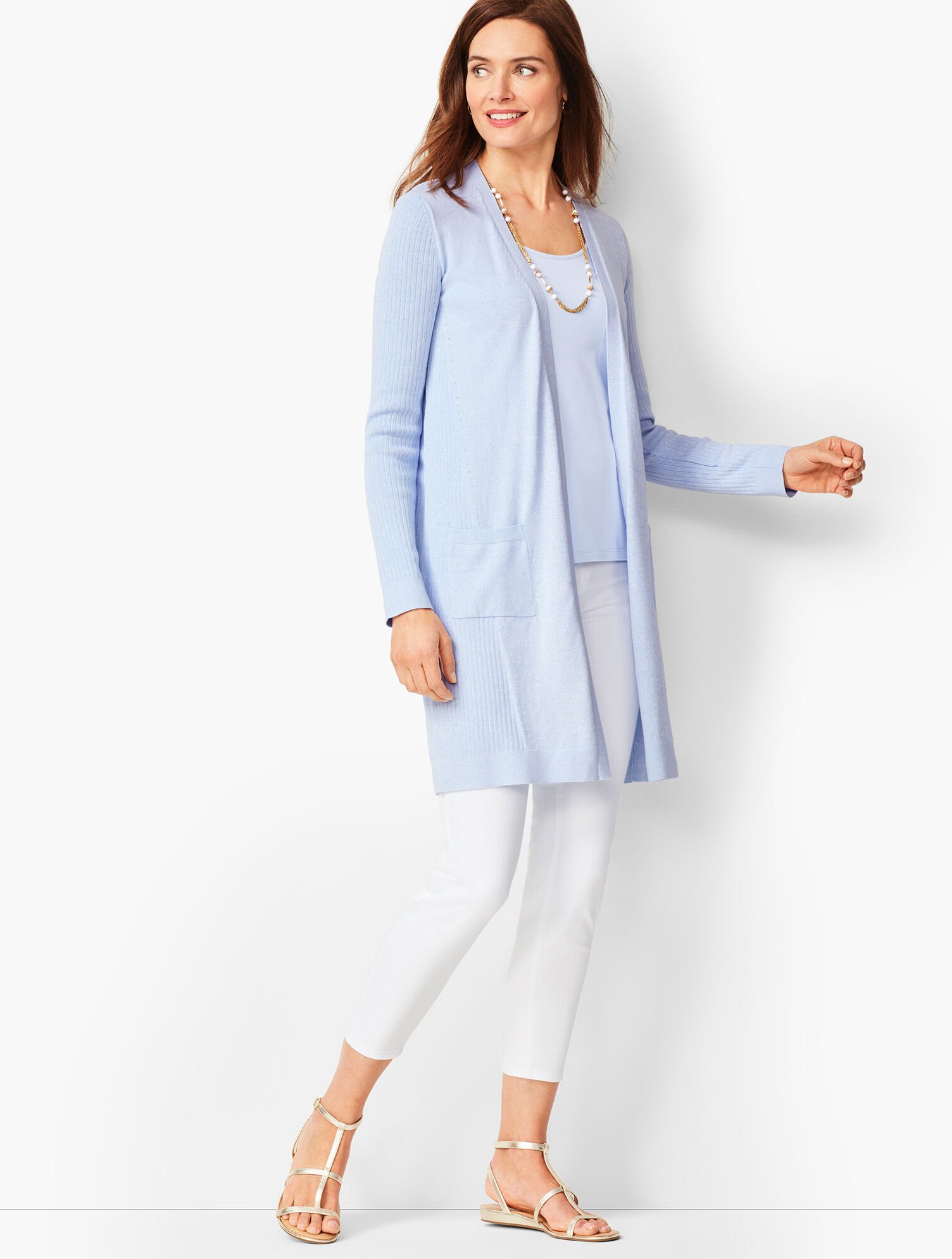 Pima Open-Front Duster Marled Talbots