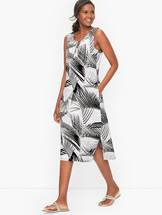 Painted Fronds Midi Dress