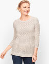 Textured Linen Blend Sweater - Marled
