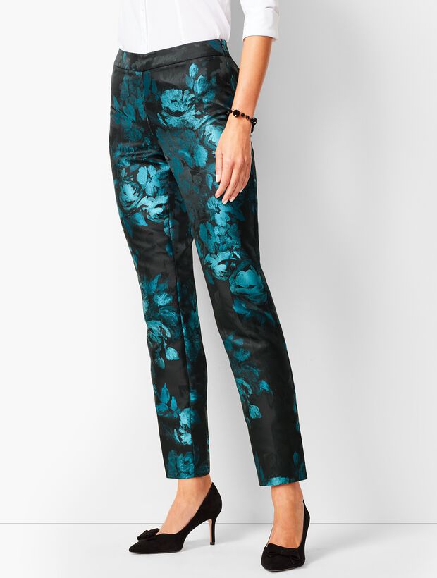 Painted Floral Talbots Chatham Ankle Pants