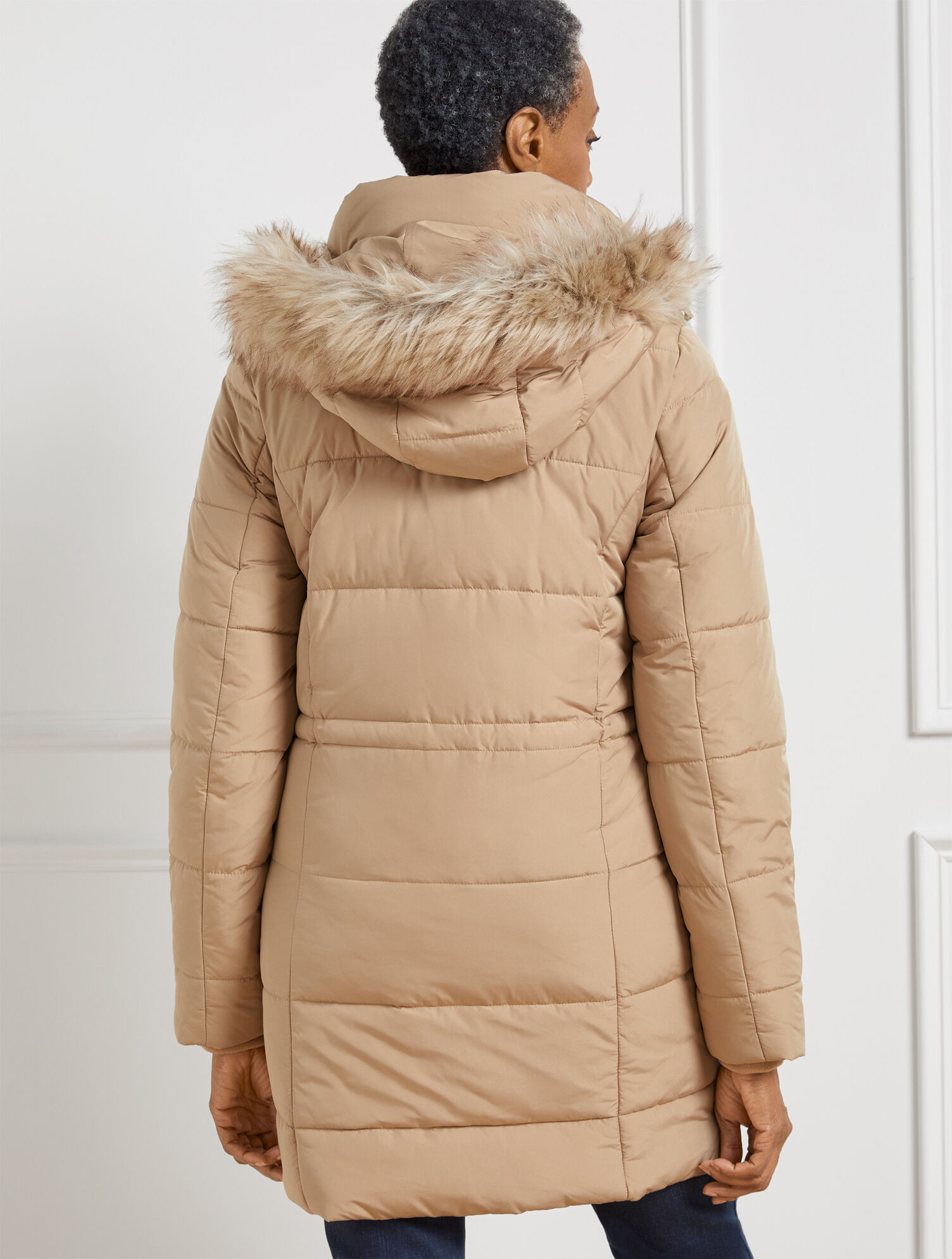Faux Fur Trim Hooded Alternative Down Parka Talbots