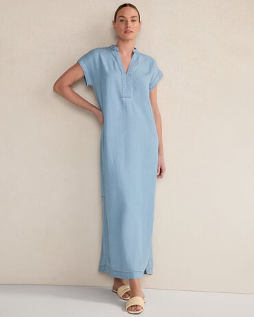 Chambray Short Sleeve Dress