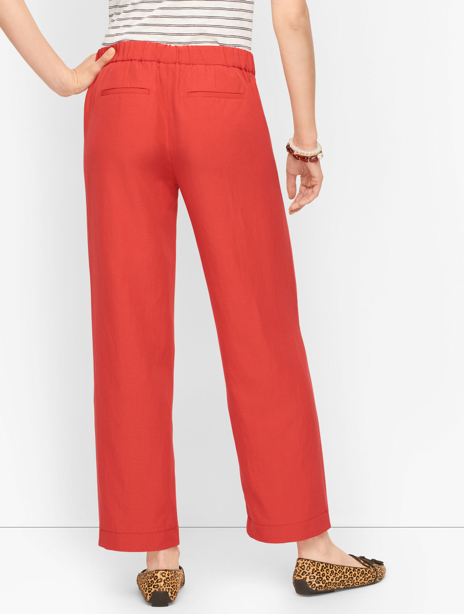 Slub Tencel Wide Leg Pants