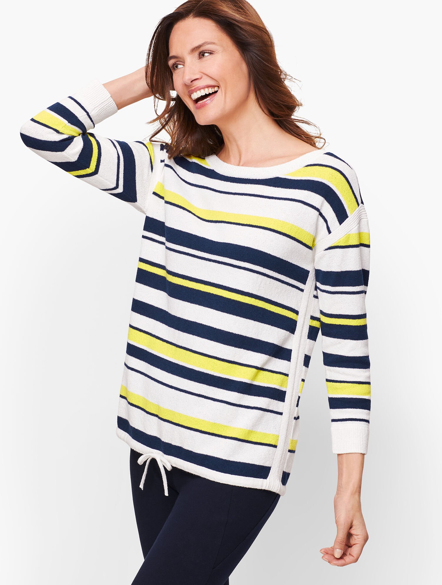 Multicolor Stripe Textured Sweater | Talbots