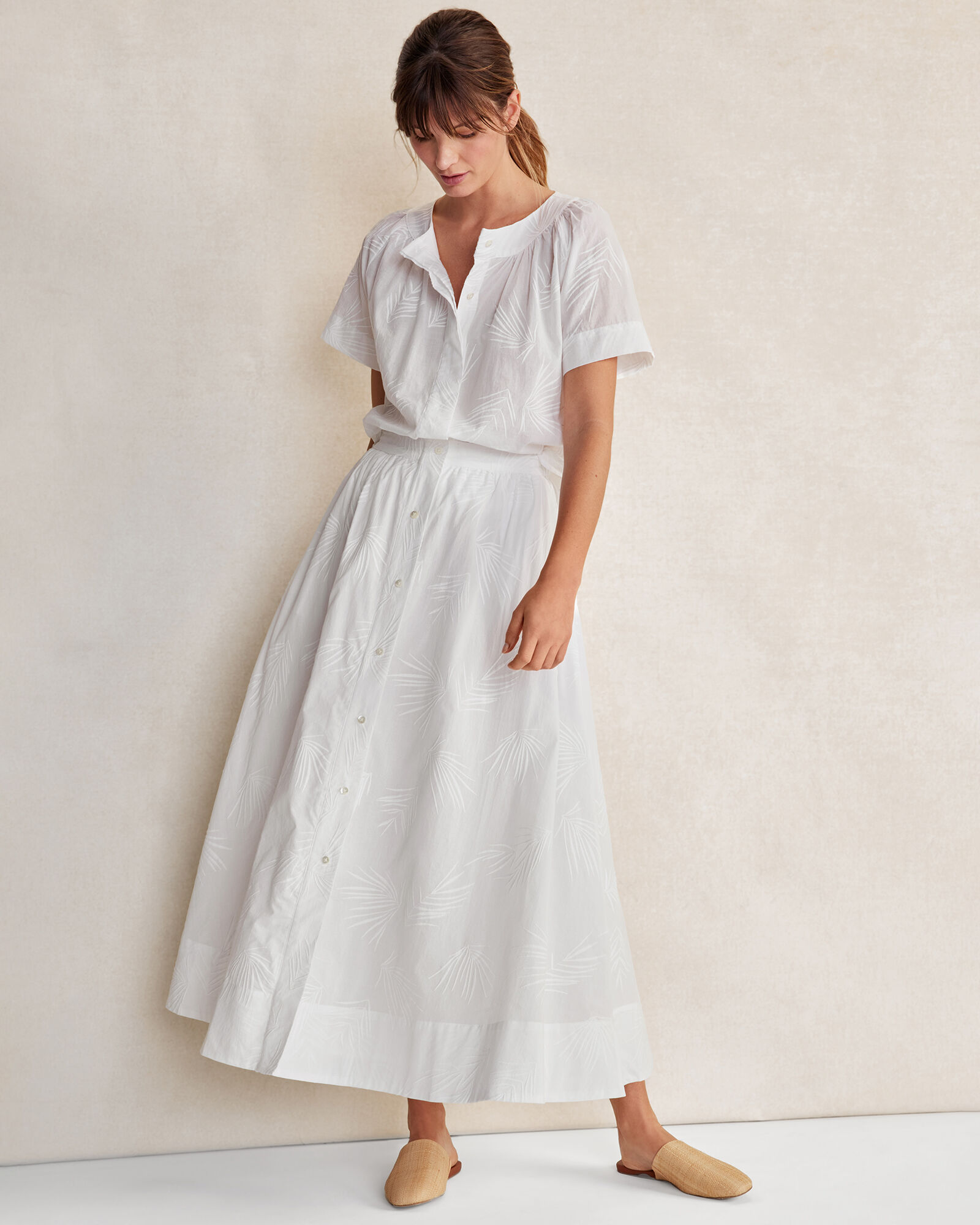 Organic Cotton Embroidered Voile Skirt | Haven Well Within